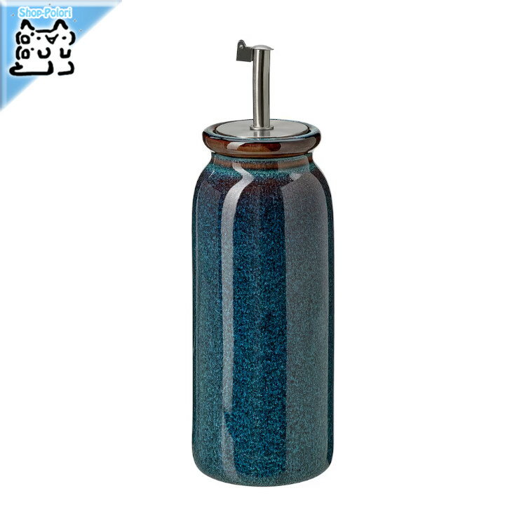 【 IKEA - イケア -】BRUGDHAJ -ブルグドハイ- オイル/ビネガー ボトル ブルー 19 cm (005.962.36)