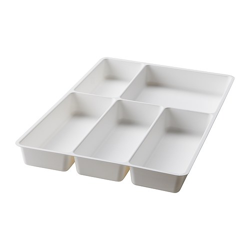 【IKEA -イケア-】STODJA -ストーディア- キッチン用品トレイ カトラリートレイ ホワイト 31x50 cm (301.772.24)