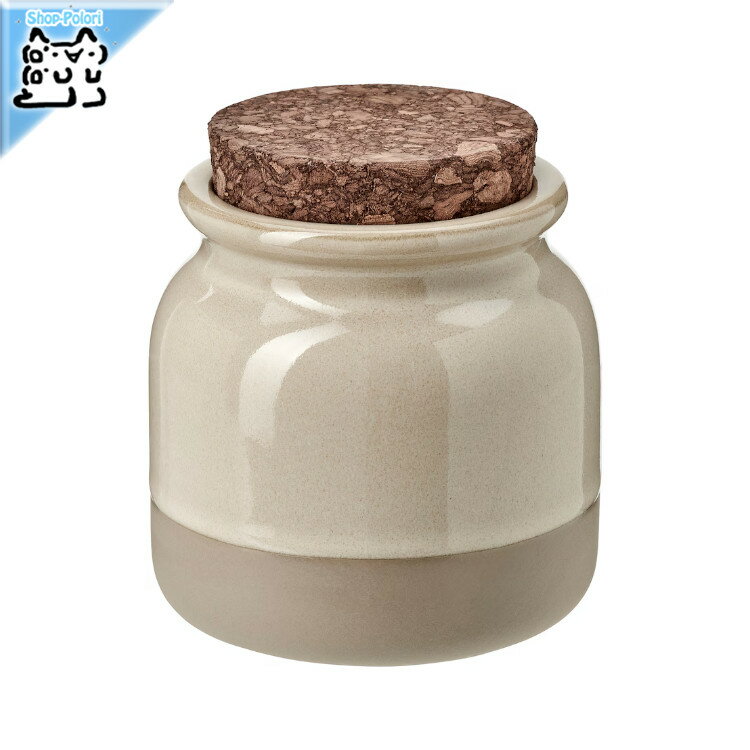 【 IKEA - イケア -】BRUGDHAJ -ブルグドハイ- ふた付き容器 ベージュ 0.3 l (505.962.29)