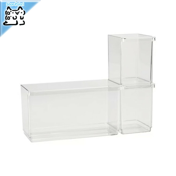 【 IKEA - イケア -】KLIPPKAKTUS -クリップカクトゥス- 収納ボックス冷蔵庫用 3点セット 透明 (106.10..