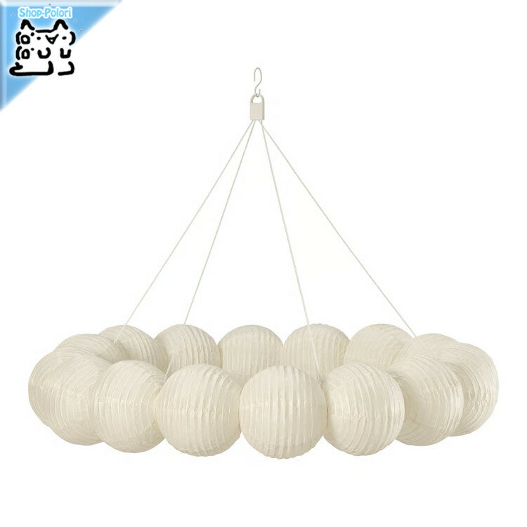 【 IKEA - イケア -】STRALA -ストローラ- LED装飾ペンダントランプ ボール 円/ホワイト 66 cm クリス..