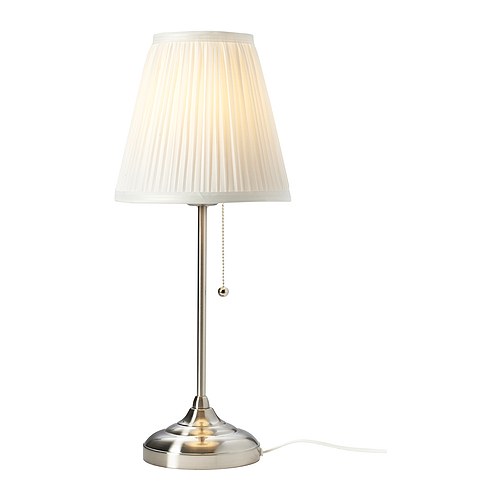 【IKEA -イケア-】ARSTID -オースティード- テーブルランプ ニッケルメッキ ホワイト (802.806.38)