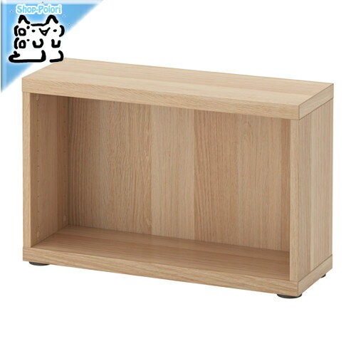 【IKEA -イケア-】BESTA -ベストー- シェルフ テレビ台 フレーム ホワイトステインオーク調 60x20x38 cm (002.474.12)