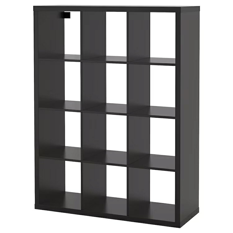 【 IKEA - イケア -】KALLAX -カラックス- シェルフユニット ブラックブラウン 112x147 cm (004.099.37) 本棚 棚 オープンシェルフ