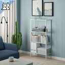 【 IKEA - イケア -】BAGGEBO -バッゲボー- シェルフユニット メタル/ホワイト 60x25x116 cm (604.838.73)