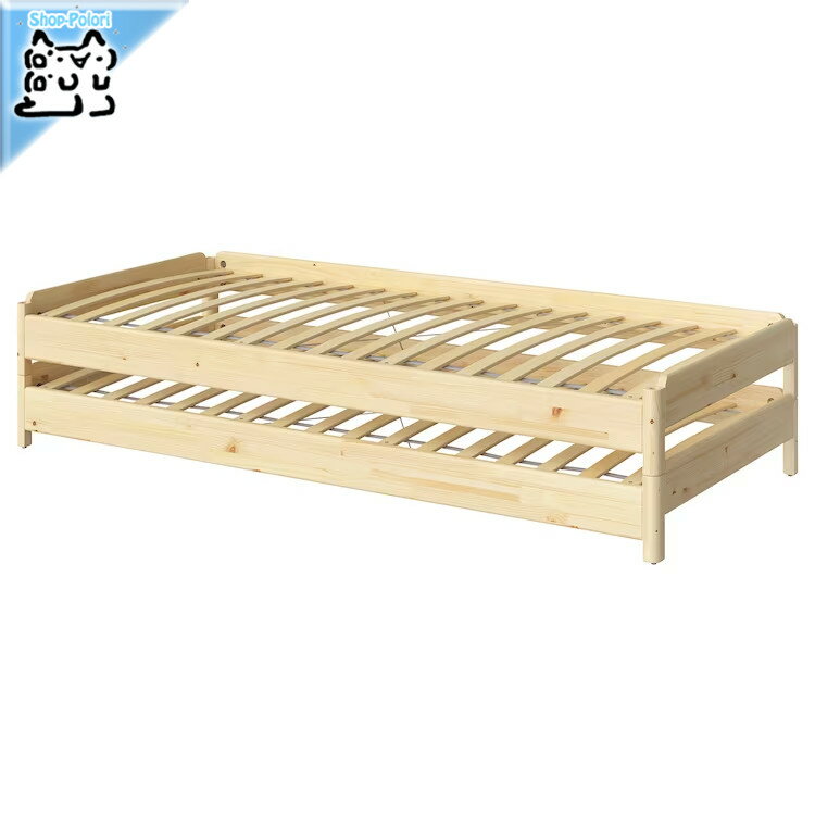【IKEA -イケア-】UTAKER -ウトーケル- スタッキングベッド パイン材 80x200 cm ベッドベース（すのこ）付き 2ピース （703.604.85）