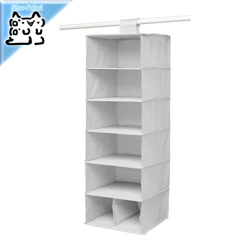 【IKEA -イケア-】STUK -ストゥーク- 収納 7コンパートメント ホワイト グレー 30x30x90 cm (003.708.69)