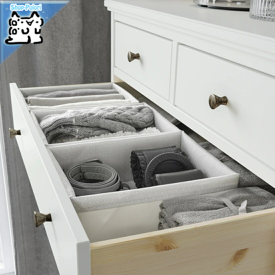 樂天商城 - 【 IKEA - イケア -】BAXNA -バクスナ- 収納ボックス オーガナイザー グレー/ホワイト 26x34x10 cm (204.743.71)