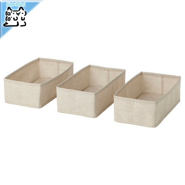 樂天商城 - 【 IKEA - イケア -】PURRPINGLA -プルピングラ- ボックス3個セット テキスタイル/ベージュ 20x38x12 cm (806.122.61)