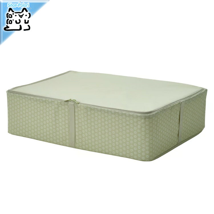 【 IKEA - イケア -】HEMMAFIXARE -ヘマフィクサレ- 収納ケース 布地 フラワー/ペールグレーグリーン 69x51x19 cm 柔らかな布製の重ねられる収納ボックスは、衣類やその他のアイテムの整理整頓に役立つうえに、中身をホコリや汚れから守れます！ ■商品詳細■ ブランド IKEA 素材 基布: ポリエステル（リサイクル材料含有率90%以上）100%, ポリエチレンプラスチック100% インサート/ コネクター: ポリプロピレンプラスチック 力布: ポリエステル100% 商品の大きさ 幅: 69 cm / 長さ: 51 cm / 高さ: 19 cm 主な特徴 - ボックスをいくつか重ねても、柔らかな布地の下に頑丈なフレームが隠れているので形が崩れません - HEMMAFIXARE/ヘマフィクサレ シリーズの商品。布でカバーされた頑丈で重ねられるボックスシリーズにはさまざまなサイズがそろっています。ワードローブ内のスペースを隅々まで活用して、衣類や靴、小物類を整理整頓するのに役立ちます - この収納ボックスはPAX/パックス ワードローブシステムにぴったり合いますが、もちろんどこでもお好きな場所で使えます お手入れ方法 洗濯不可 漂白不可 タンブル乾燥不可 アイロン不可 ドライクリーニング不可 湿らせた布で水拭きしてください 粘着ローラーでシェードについたホコリを取り除いてください ■お届け状態■ 簡易梱包で発送いたします ※梱包に使用済みのダンボール紙などを再利用する場合、また化粧箱に送付状を直接貼付する場合ございますので予めご了承ください ※ご注意※ ※IKEA商品に関しまして※ IKEA商品に関しましては、納品書などは添付しておりません。 納品書、領収書が必要な場合、お問い合わせいただきましたら別途郵送にてお送りいたします。 ※製品の開梱・組み立てについて 組み立てが必要な商品の組み立て不備、組み立て不備による使用に際しての事故、及び商品の破損については保証外となります。 ※ご注文時のタイミングで在庫切れ、廃盤となっている場合がございます。その場合発送までにお時間を頂く場合、またご注文を一度キャンセルさせて頂く事がございます【 IKEA - イケア -】HEMMAFIXARE -ヘマフィクサレ- 収納ケース 布地 フラワー/ペールグレーグリーン 69x51x19 cm