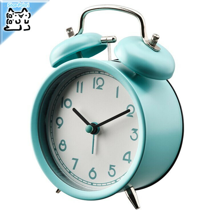 【 IKEA -イケア- 】PLIRA - プリラ - アラームクロック 目覚まし時計 低消費電力 ターコイズ 10 cm (605.408.40)