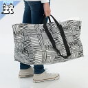 【 IKEA - イケア -】FISSLA -フィスラ- エコバッグ キャリーバッグ L ホワイト ブラック 71 L (704.292.82)