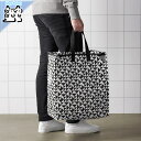 【 IKEA - イケア -】KNALLA -クナラ- エコバッグ バッグ ブラック ホワイト 47 L (804.736.94)
