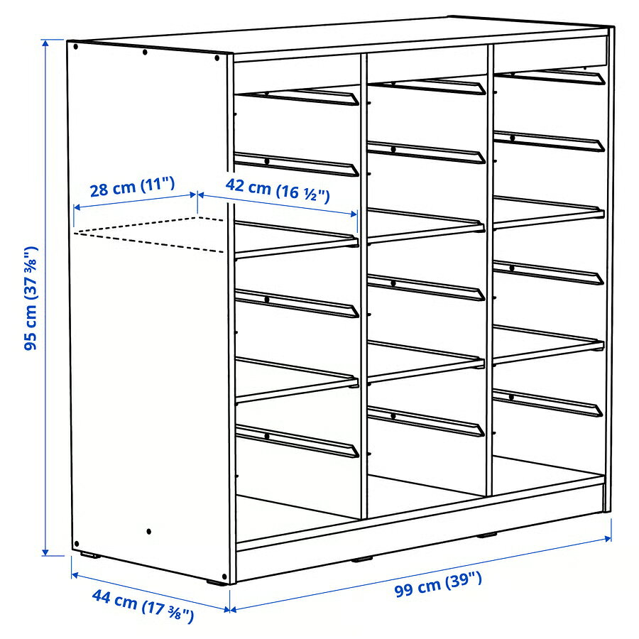 【 IKEA - イケア -】TROFAST - トロファスト - 収納コンビネーション 組み合わせ収納 オープン収納 棚 / ホワイト / 棚板 99x44x95 cm (596.131.54) [3]