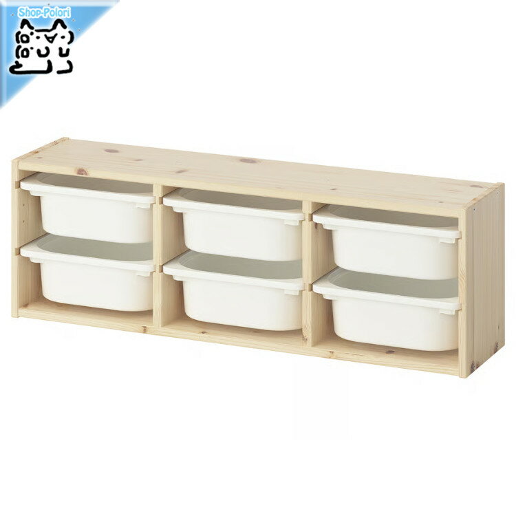 For Nursery - 【 IKEA - イケア -】TROFAST - トロファスト - 収納コンビネーション BOX付き 組み合わせ収納 オープン収納 棚 / ホワイト / ホワイトBOX 99x44x56 cm (495.845.24) 横置きタイプ