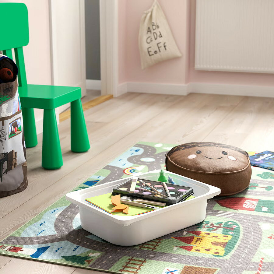 【 IKEA - イケア -】ikea チェスト TROFAST -トロファスト- 収納コンビネーション BOX付き 組み合わせ収納 オープン収納 棚 ホワイト / マルチカラーBOX 46x30x95 cm (995.848.47) [3]