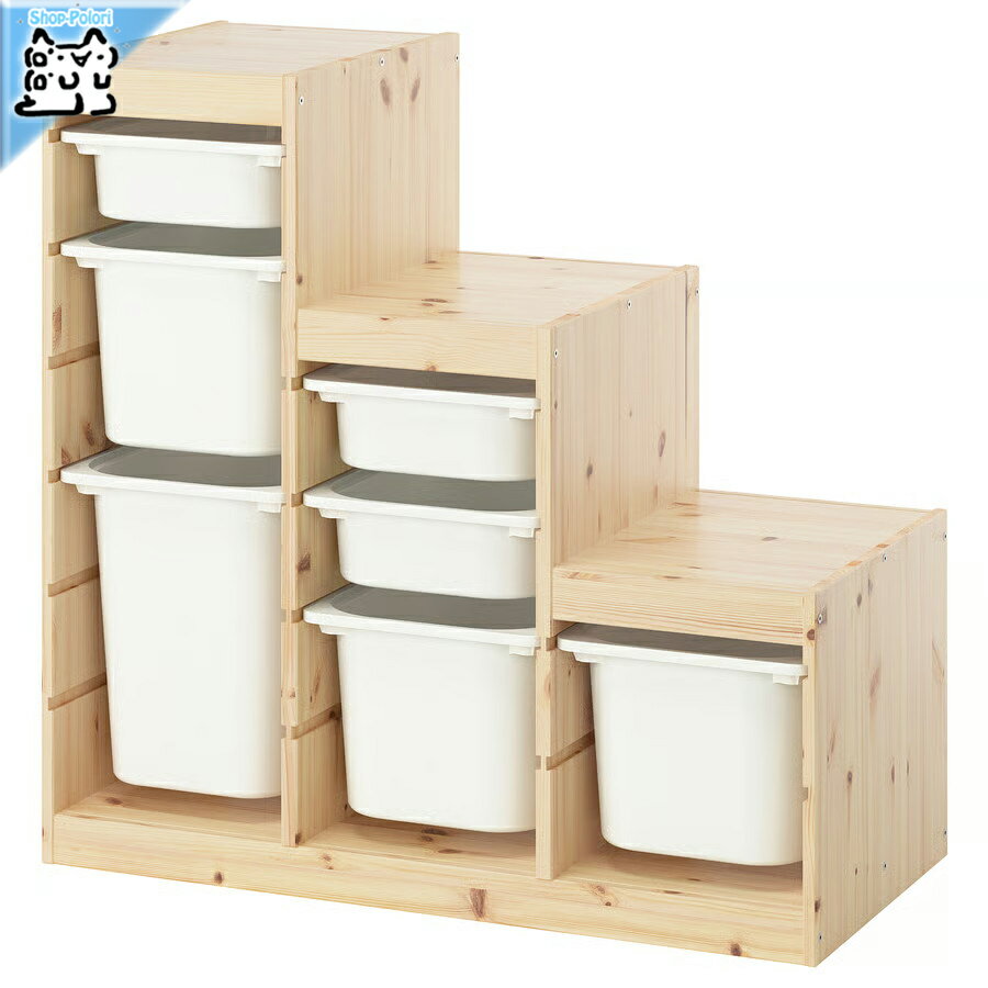 IKEA　トロファスト　階段型 TROFAST トロファスト フレーム, ライトホワイトステインパイン