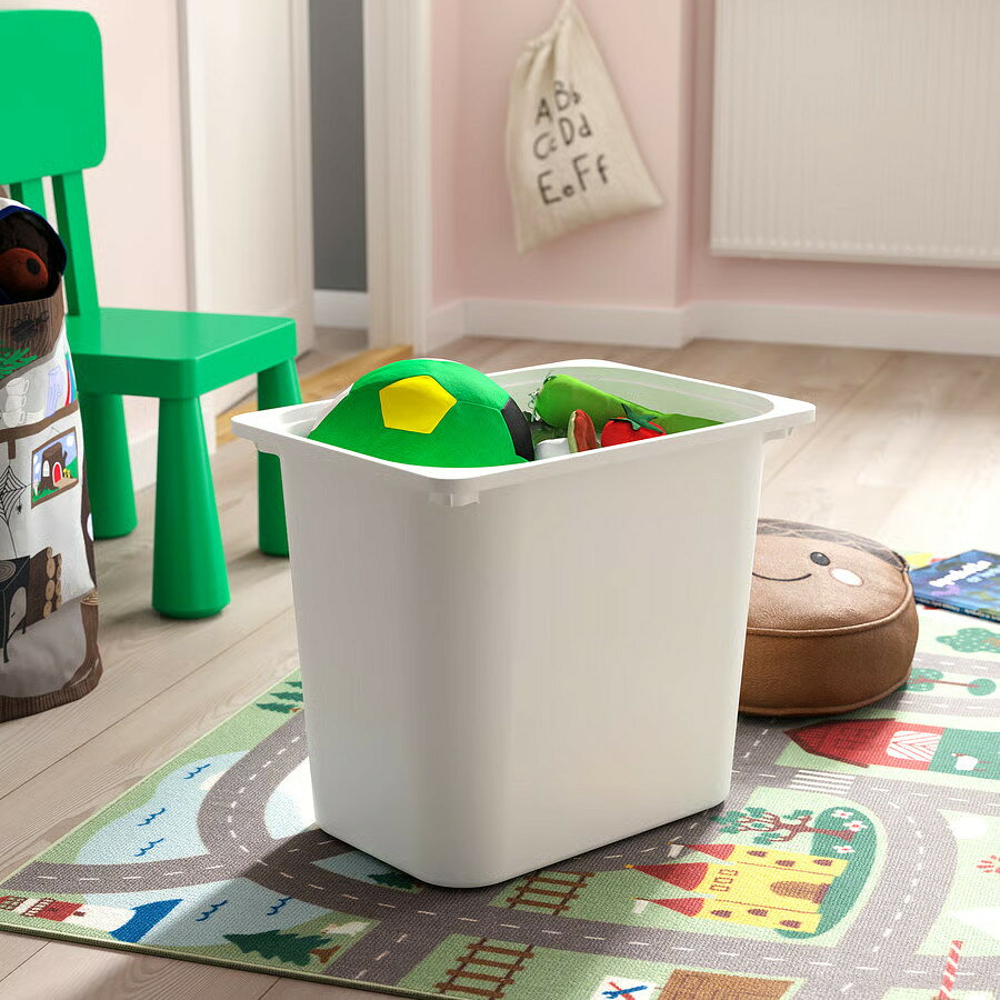 【 IKEA - イケア -】TROFAST - トロファスト - 収納コンビネーション 多段フレーム (階段型) BOX付き 組み合わせ収納 オープン収納 棚 / ステインパイン / ホワイトBOX 94x44x91 cm (996.066.70) [3]