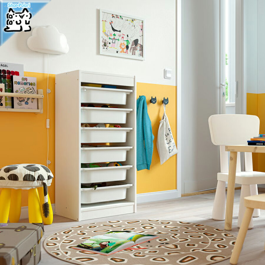 樂天商城 - 【 IKEA - イケア -】ikea チェスト TROFAST -トロファスト- 収納コンビネーション BOX付き 組み合わせ収納 オープン収納 棚 ホワイト / ホワイトBOX 46x30x95 cm (996.066.89)