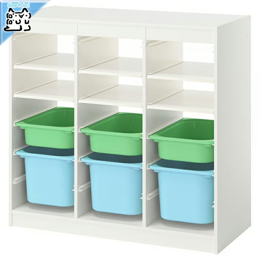 Wardrobes, Chests - 【 IKEA - イケア -】TROFAST - トロファスト - 収納コンビネーション BOX付き 組み合わせ収納 オープン収納 棚 / ホワイト / マルチカラーBOX & 棚板 99x44x95 cm (996.131.09)
