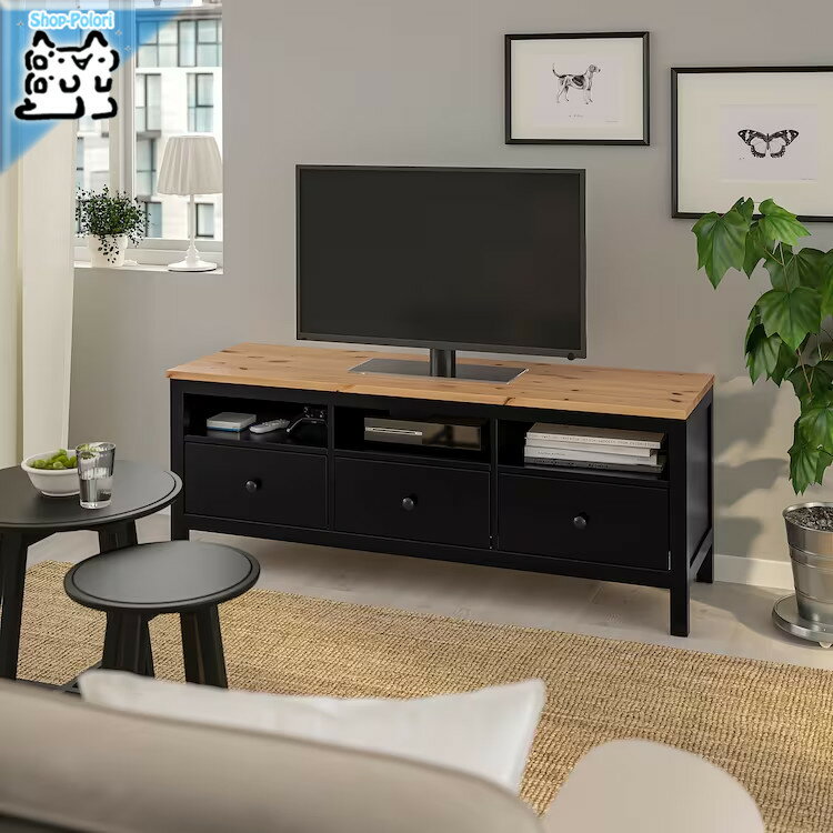 【 IKEA - イケア -】HEMNES -ヘムネス- テレビ台 ブラックブラウン/ライトブラウン 148x47x57 cm (704.523.00)のサムネイル