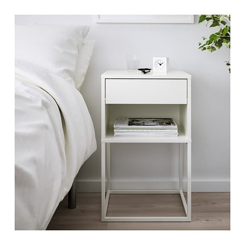 【 IKEA - イケア -】VIKHAMMER -ヴィークハムメル- ベッドサイドテーブル ホワイト 40x39 cm (803.889.74) [2]