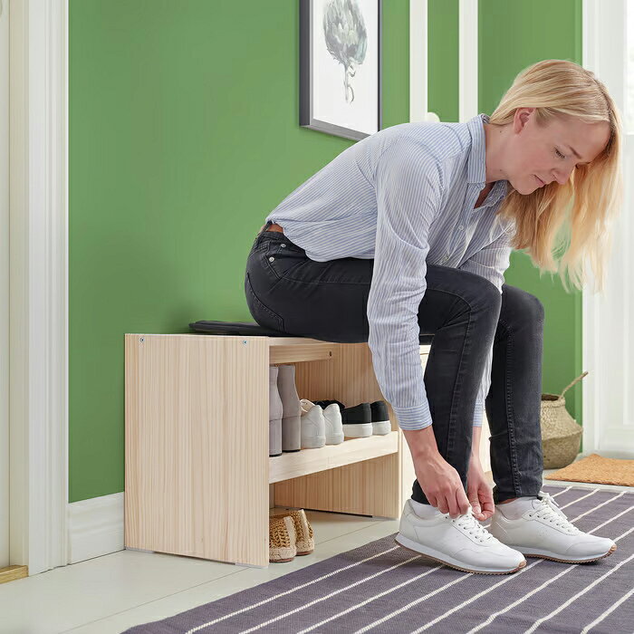 【IKEA - イケア - 】RAGGBERG - ラッグベリ - ベンチ 靴収納付き パイン材 60x35x45 cm 収納付き (806.111.29) [2]
