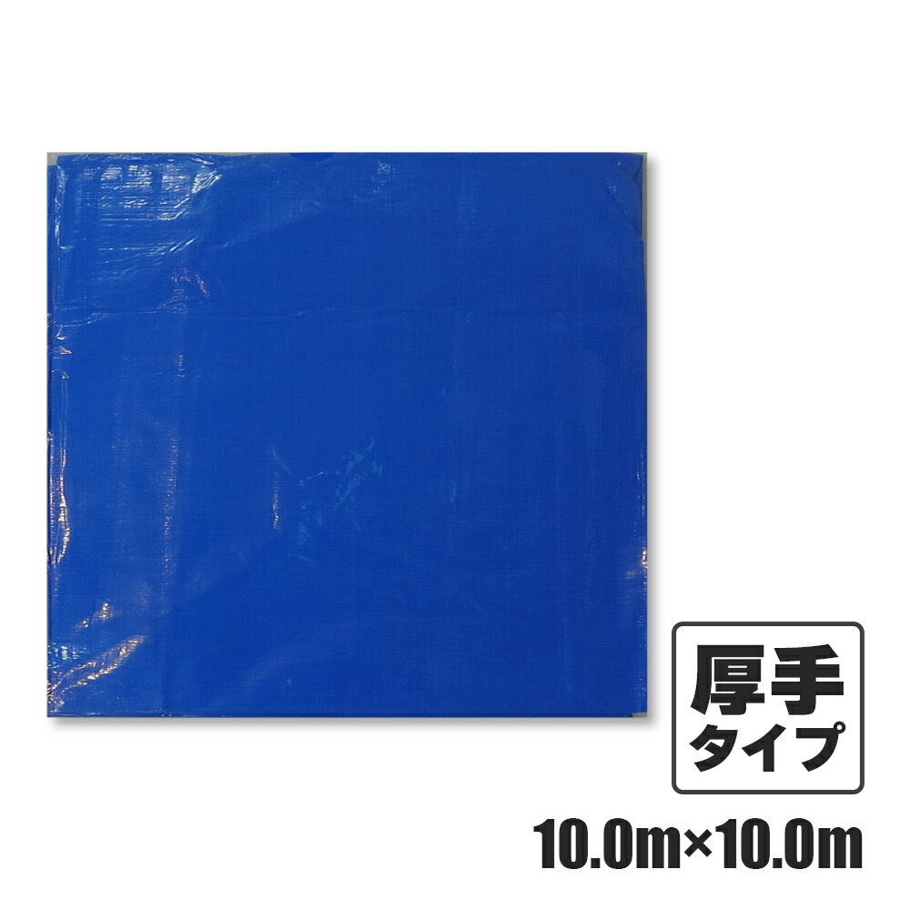 ブルーシート#3000 厚手 青 10.0x10.0M 1枚x2冊/ベール 約60畳用 ハトメ数44個 BS-30100100 /作業シート 防水 レジャー 防災 アウトドア 野積みカバー 積荷カバー DIY 工事用 送料無料