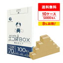 ごみ袋 箱タイプ 70リットル 半透明 80x90cm 0.025mm厚 100枚x5小箱x10箱 BX-735-10 ポリ袋 ゴミ袋 エコ袋 袋 平袋 70L...