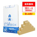 ごみ袋 箱タイプ 90リットル 透明 90x100cm 0.045mm厚 100枚x3小箱x10箱 HK-980-10 ポリ袋 ゴミ袋 平袋 エコ袋BOX BO...