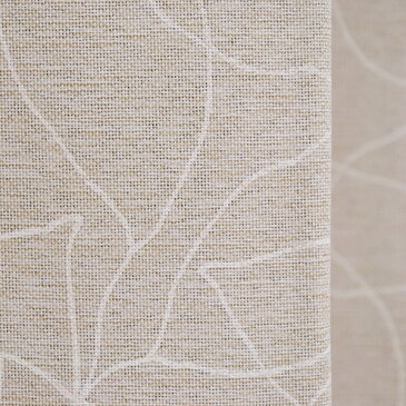 オーダーカーテン 「ララ」 遮光カーテン 丸洗いできるカーテン シック モダン 北欧テイスト リーフ柄 ベージュ ナチュラル 寝室