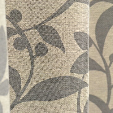 花柄 遮光カーテン 「モノログ」 オーダーカーテン 遮光 ウォッシャブル 花 モダン カーテン エレガント 書斎 寝室 葉 リーフ ブラウン インテリア 北欧 大柄