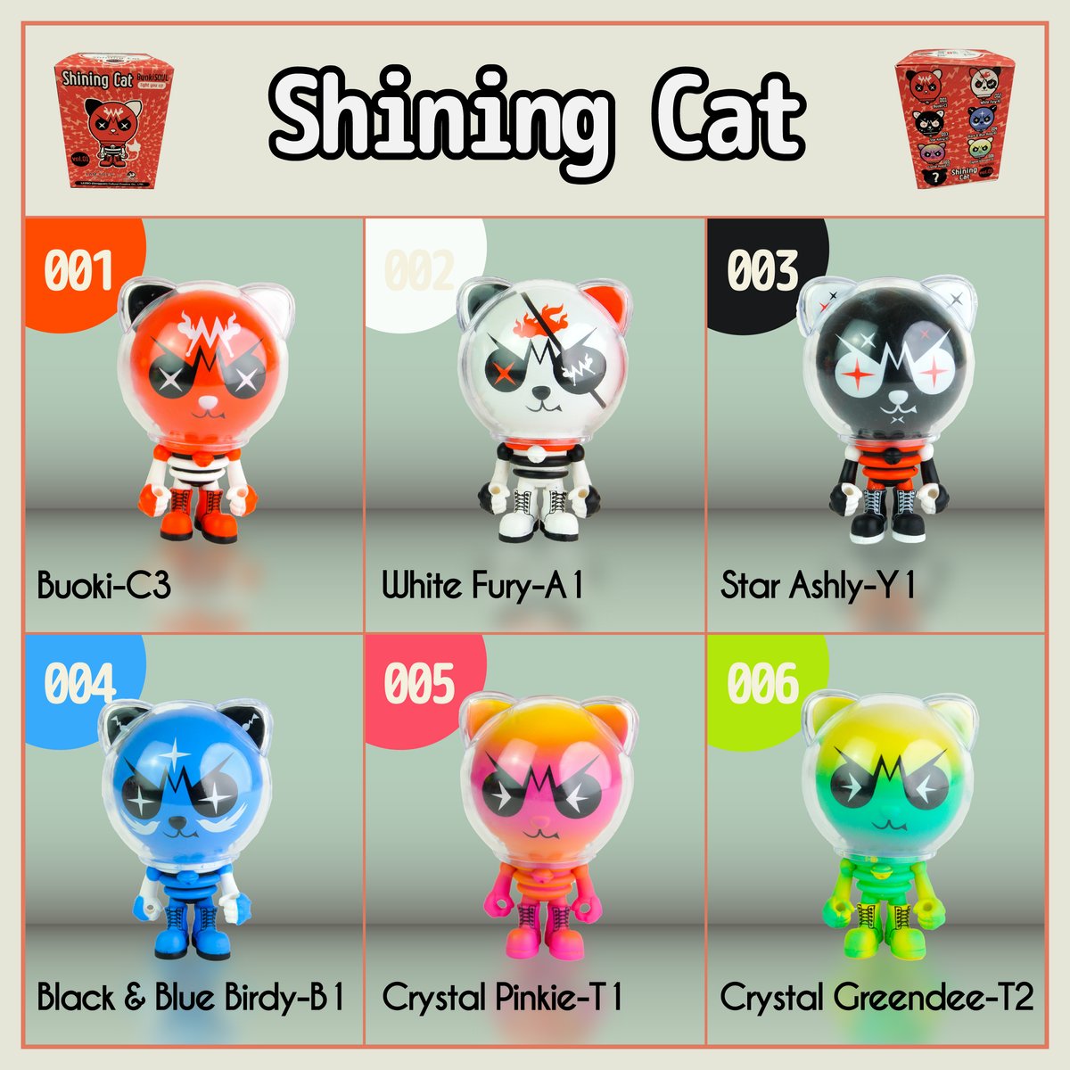 手作りおもちゃ ねこ フィギュア 6体セット カラフル デザイナーズフィギュア 猫 ガチャガチャ インテリア 置物 ギフト プレゼント 誕生日 女の子 男の子 かわいい キャラクター
