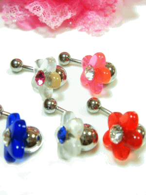 【メール便可】お花ヘソピアス【サージカル素材】 【メール便可】お花ヘソピアス【サージカル素材】