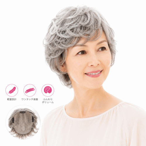 Super Cheap, High-Quality, Fully Hand-Tied Human Hair Wig (Mixed Hair) / Gray Hair / Medical Wig / Suitable for Mature Women / Classic Roll Wave / Free Design / W0600 / #2 / 60 / Gray Hair Mixed In / Full Wig [Free Shipping] Silver Wig for Mature Women / Gray Hair Wig / Gray Hair