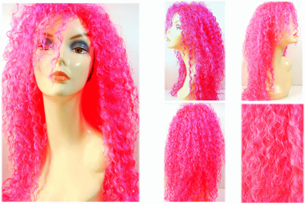フルウィッグ/コスプレ/超人気クールなブレンダに挑戦 !!カラーウィッグドライヤー不可ショッキングピンク
