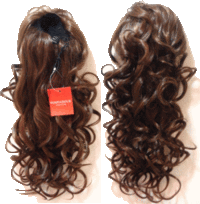 簡単ロングヘアーに、サイドに流してゴージャス度UP!/コーム式/ポイントウィッグ/ロング50cm/クルクルウェーブ/ドライヤーOK/耐熱素材55149/コーム式ウィッグ/フラダンス人気【メール便可】ストレッチウィッグ/フラウィッグ