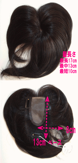 ヤングミセスも注目!白髪隠しに人気!人毛ウィッグ(混毛)ノンパーマ(ソフトパーマ)方向き 部分かつら ボリュームアップ/総手植え カバーピース ヘアピース L(ロング)【ワイド幅広タイプ】日本製金具 ボリュームタイプ【送料無料】人毛部分ウィッグ ヘアーピース