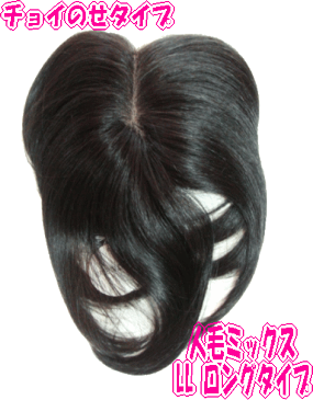 ヤングミセスも注目!白髪隠しに人気!人毛ウィッグ(混毛)ノンパーマ(ソフトパーマ)方向き 部分かつら ボリュームアップ/総手植え カバーピース ヘアピース LL(ロング)【ワイド幅広タイプ】日本製金具 ボリュームタイプ【送料無料】人毛部分ウィッグ ヘアーピース