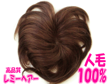 レミー 人毛100% 使用!白髪隠しに人気!ヤングミセスも注目!人毛ウィッグ ノンパーマ(ソフトパーマ)方向き 部分かつら ボリュームアップ カバーピース ヘアーピース【日本製金具】【メール便可】ヘアピース
