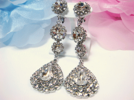 ラインストーンイヤリングER-45