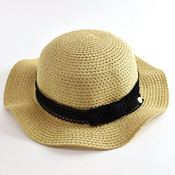 【3,900円→1,500円】ポプキンズ レースリボンハット 52/54/56cm 3サイズ展開 ブラ...