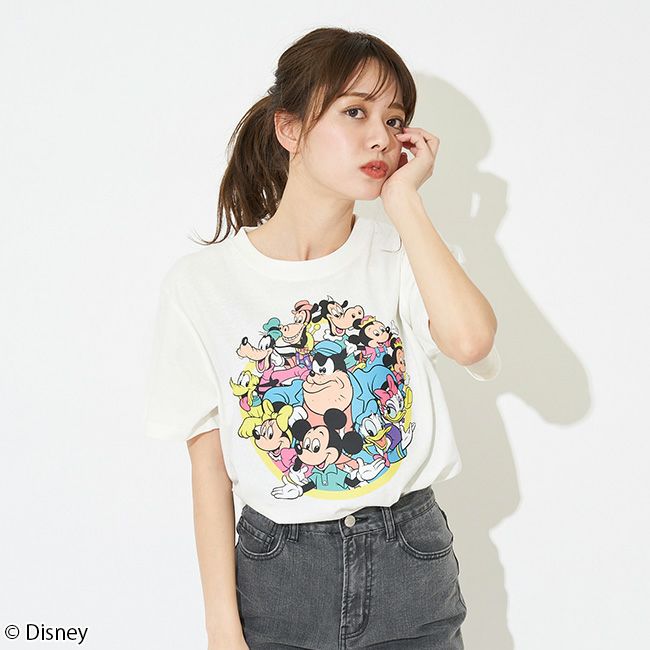 【Disney(ディズニー)】ミッキー＆フレンズ/サークルデザインTシャツのサムネイル