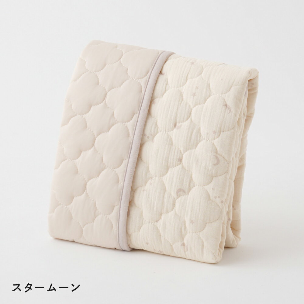 【 冷感 × オーガニックコットン 】 ベビー敷きパッド リバーシブル オーガニックガーゼ 接触冷感 四隅ゴム付き 敷パッド 赤ちゃん 2