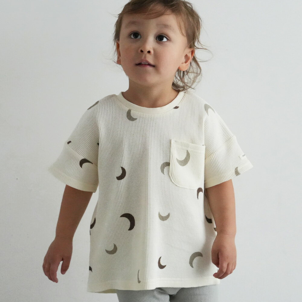 半袖 Tシャツ ワッフル 綿100% シンプル キッズ ベビー トップス 春 夏 おしゃれ 8...