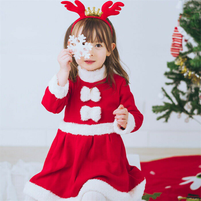 クリスマス サンタ コスプレ 子供 サンタクロース キッズ 女の子 コスチューム ワンピース サンタ服 衣..