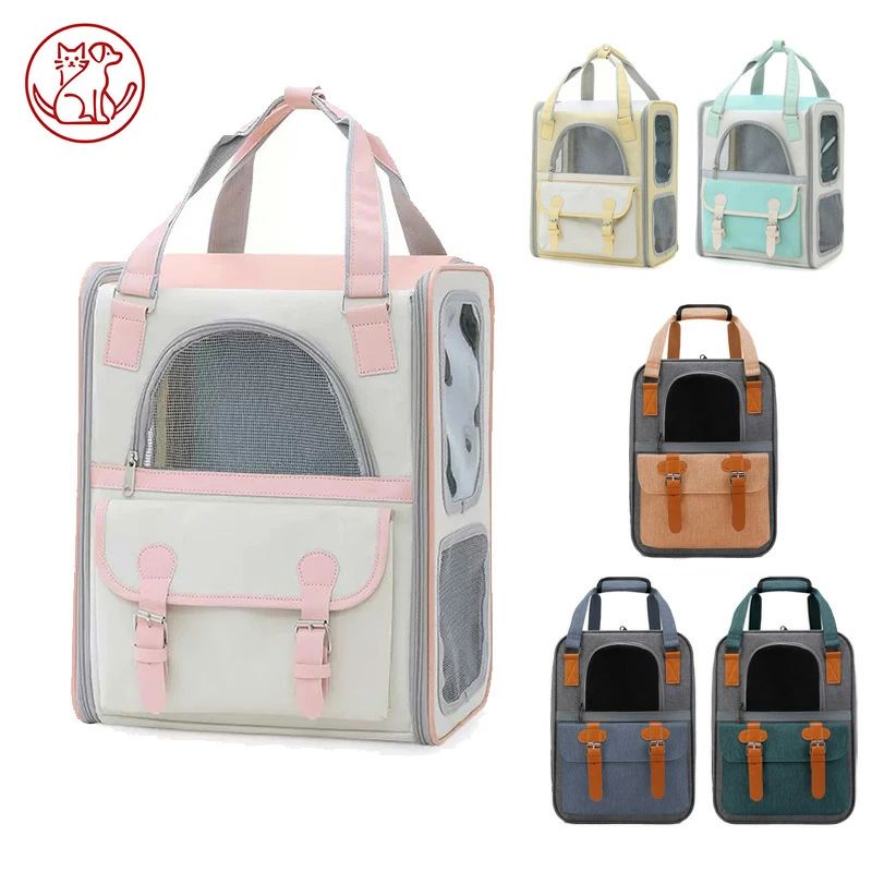 新作ペット用バッグ シャンプーバッグ 猫用外出ポータブル 大容量リュック 犬用バッグ 通気性 猫犬共用..