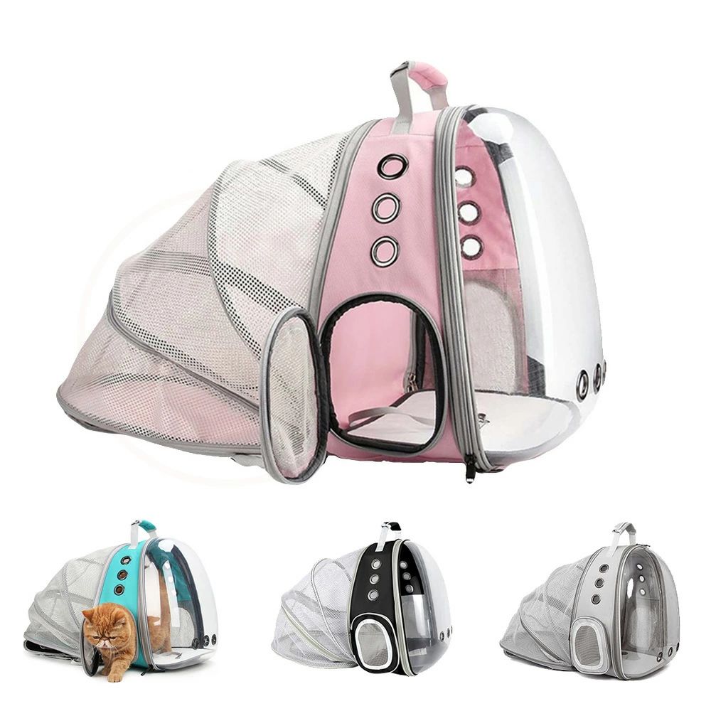 新作 猫用リュック 透明全景ポータブル猫用バッグ 宇宙船風 猫用外出ペットバッグ