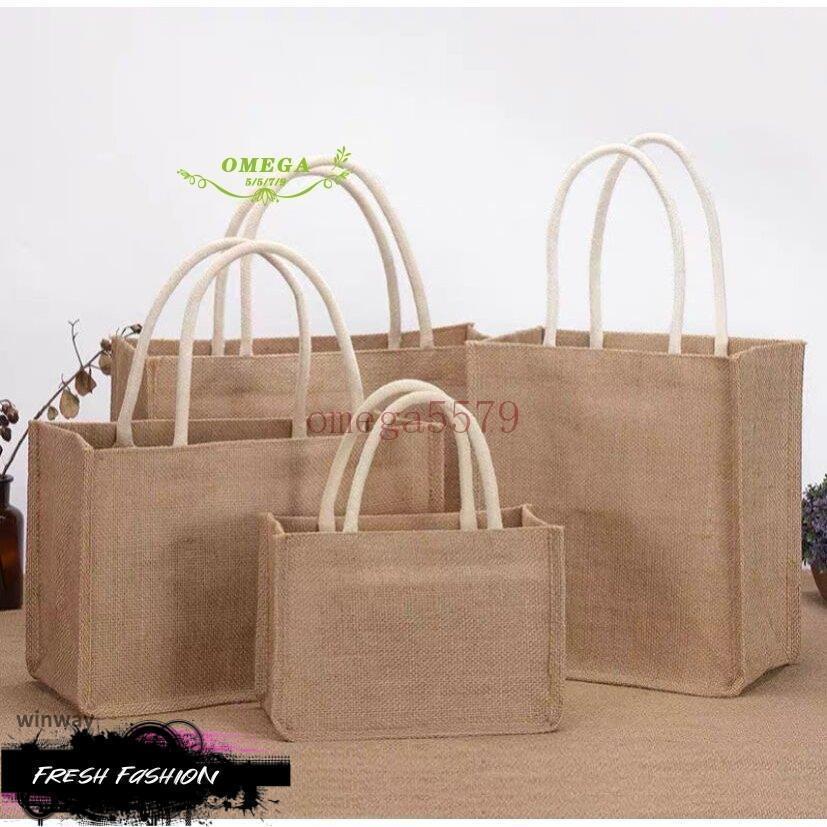 ジュートバッグ シンプル 旅行 春 夏 レディース リゾート 収納袋 ママバッグ おしゃれ コンビニエ買い物バッグ 手編み(4)