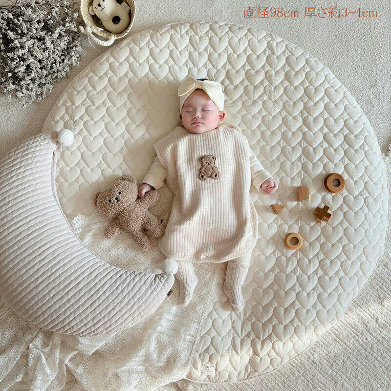 クーポン対象★セール20％OFF クッション おしゃれ ベビー せんべい座布団 サニーマット ベビーマット マルチマット イブル デコール キルトマット 円形マット カバー 直径98cm ベビー せんべい 座布団 お昼寝布団 出産祝い デコール サニーマット